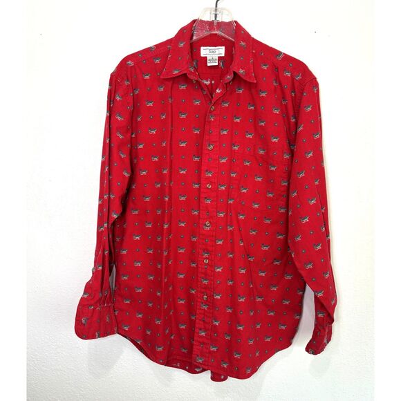 GAP Mens Shirt Medium Mallard Duck Button Up Vintage 80s Outdoor - Picture 1 of 6
